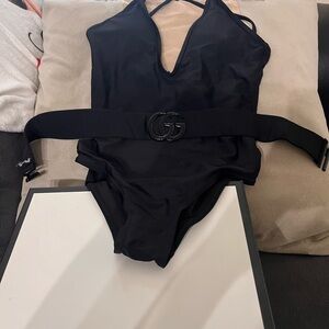 Gucci Black Swimsuit with Signature Belt
